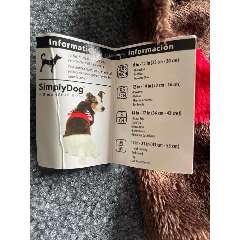 SimplyDog Reindeer Dog Hoodie Medium Brown Red Christmas Pet Costume Jingle Bell